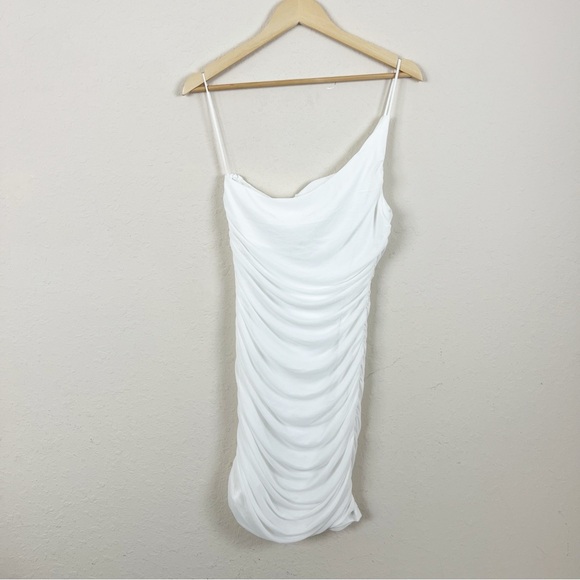 Princess Polly Jocasta Mini White One Shoulder Dress Size 10 - Picture 5 of 7